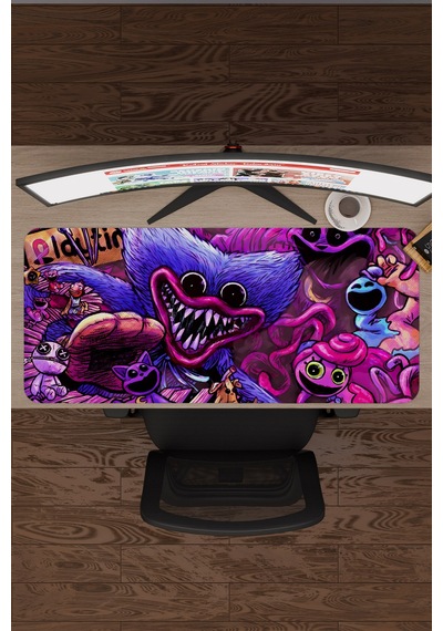 Poppy Playtime Kaymaz Dikişli Kauçuk Oyuncu Mousepad V1 - 90x40 Xxl Gaming Mouse Pad Fare Altlığı
