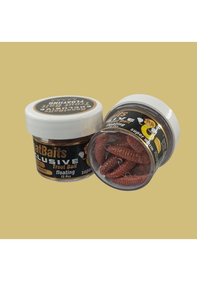 Renat Trout Bait Peynir Kokulu Silikon Kurtçuk Alabalık Yemi 15 Pcs - Kahverengi Simli-9566