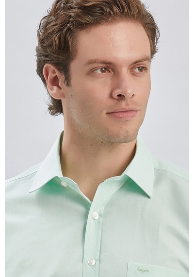 İmza Su Yeşili Kısa Kollu Desenli Sert Yaka Cepli Klasik Comfort Fit Rahat Kesim Gömlek 1004240231-su Yeşili Mint İmza Su Yeşili Kısa Kollu Desenli Sert Yaka Cepli Klasik Comfort Fit Rahat Kesim Gömlek 1004240231-su Yeşili Mint