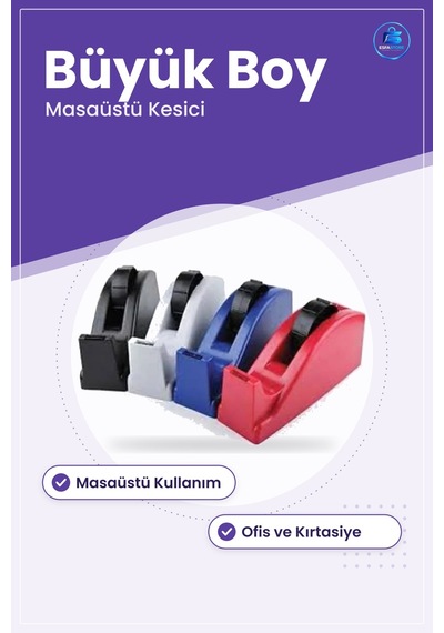 Büyük Masaüstü Bant Kesme Makinesi Ofis Kırtasiye Kesici Dispense 1 Adet