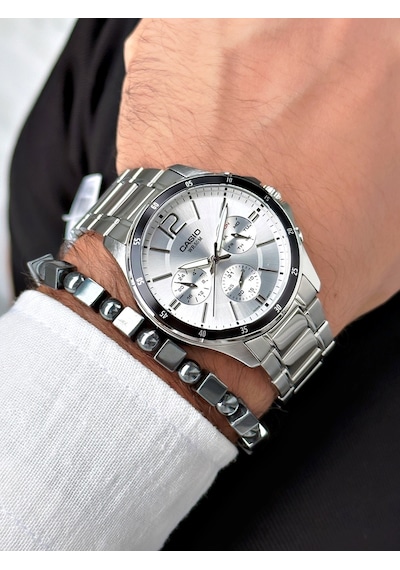 Casio Nda3181 Erkek Kol Saati Gümüş + Bileklik