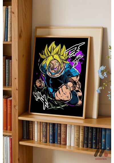 Dragon Ball Füzyon Savaşçı Poster, Ahşap Çerçeveli Duvar Tablosu - Anime Severlere Özel Hediye