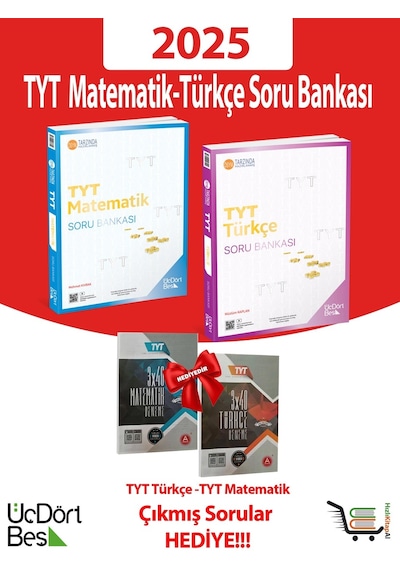 345 - 2025 Model Tyt Matematik - Türkçe Soru Bankası Çıkmış Sorular Hediyeli