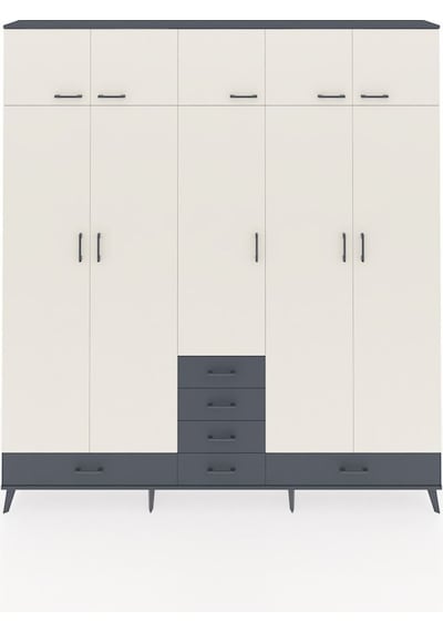 Arges Dolap 6 Raflı 6 Çekmeceli 4 Askılı 220x30x243 Antrasit-aytaşı/antrasit Aytası/antrasıt Arges Dolap 6 Raflı 6 Çekmeceli 4 Askılı 220x30x243 Antrasit-aytaşı/antrasit Aytası/antrasıt
