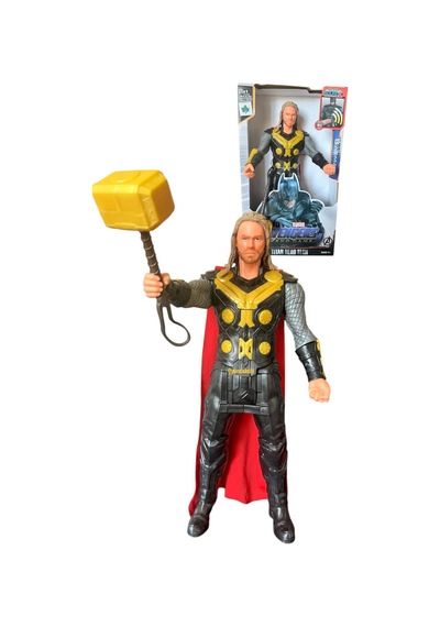 Thor Figürü 29 Cm Işık Ve Sesli Çekiçli Karakter Figür Oyuncak Avengers End Game