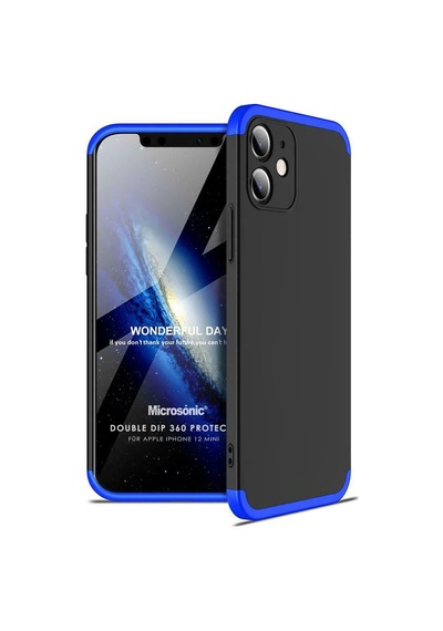 Microsonic Apple Uyumlu iPhone 12 Mini Kılıf Double Dip 360 Protective