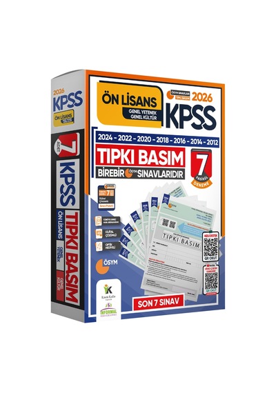 2027 KPSS Lisans Önlisans (12+7) ÖSYM Çıkmış Soru Tıpkı Basım TG Dijital Çözümlü SET