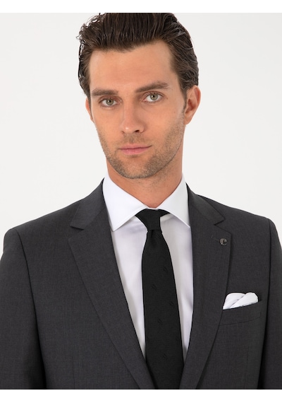 Cacharel Füme Slim Fit %100 Yün Klasik Takım Elbise Gri