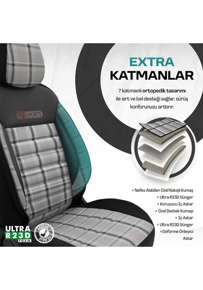 Otom Gti Sports Design Ekstra Destekli Oto Koltuk Kılıfı 553166328