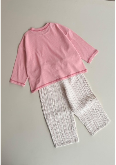 Cigit Oversize Pantolon Takım 2-10 Yaş Pembe