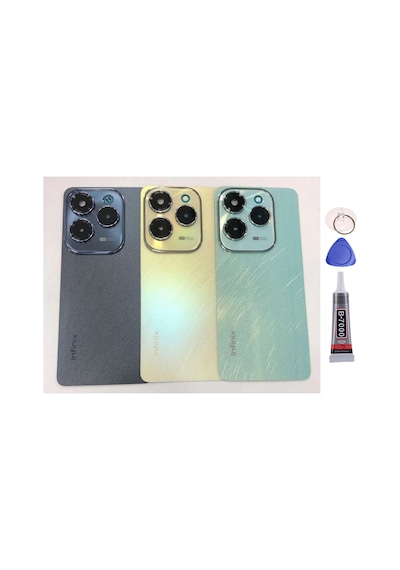 İnfinix Hot 40 Pro Gold Arka Kapak Batarya Kapağı Pil Kapağı Yapışkan Ve Sökme Aparatıyla Beraber Full Set Gold