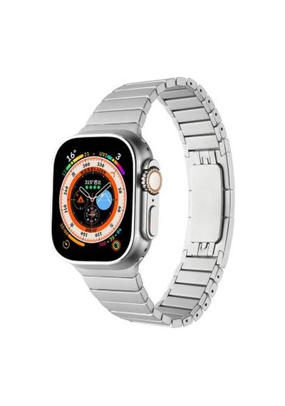 Apple Watch Uyumlu 7 45mm Krd-35 Metal Kordon - Gri