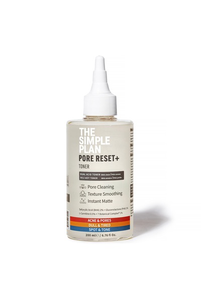 The Simple Plan Pore Reset+ Toner %2 Salisilik Asit Bha + %1 Pha + %0,5 L-karnitin, Gözenek Bakım Toniği, 200 Ml