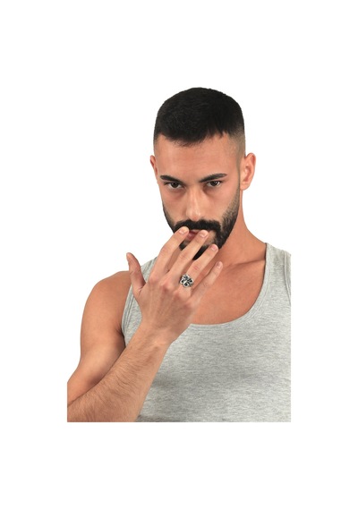 Erkek Antik Gümüş Kaplama Ayarlanabilir Yılan Yüzük Gümüş