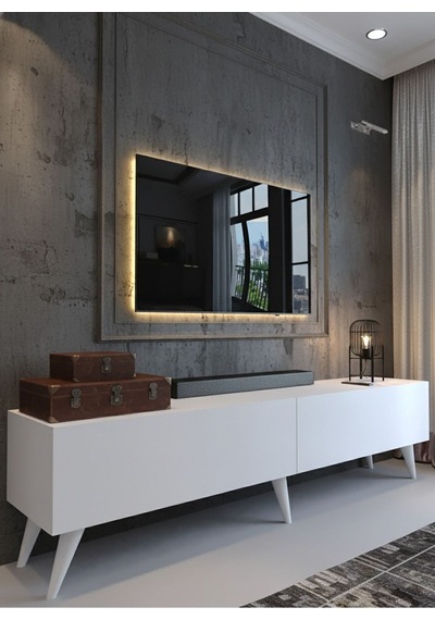 Karnaval Mdf Tv Ünitesi - Mdf-a1-w1003-1 Beyaz Gold