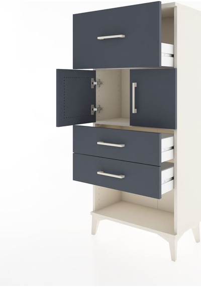 Hyperion Dolap 2 Raflı 3 Çekmeceli 2 Kapaklı 60x44x134 Aytaşı-antrasit Aytası