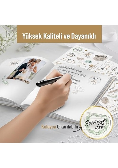 Düğün Sticker Seti, 325 Adet Çıkartma, Misafir, Konuk Defteri Veya Fotoğraf Albumü İçin Sevgi Dolu Vintage Love Genel