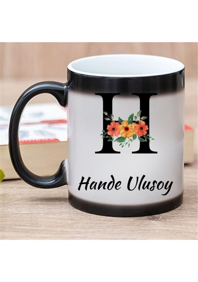 Kişiye Özel Baş Harf Tasarımlı Sihirli Kupa Bardak 2842