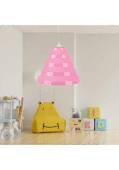 Bolton Tekli Pembe Mika Sarkıt Çocuk Odası Avize Antre Hol Cafe Aydınlatma Pembe