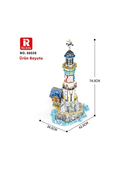 Reobrix 66028 Deniz Feneri Yaratıcı Yapı Blok Seti Building Blocks European Century:lighthouse - 2966 Parça
