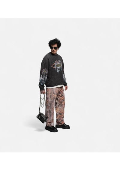 Kahverengi Baggy Jeans Pantolon Kahverengi