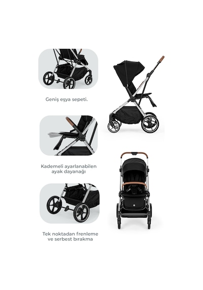 Kanz Snap Autofold Travel Sistem Bebek Arabası Darkness Black