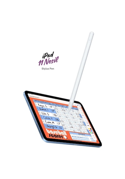 Apple Uyumlu iPad A16 11 Nesil 2025 Avuç İçi Reddetme Özellikli Dokunmatik A3355 Tablet Kalemi Beyaz