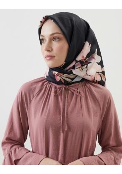 Bushu Sakura Twill Eşarp siyah