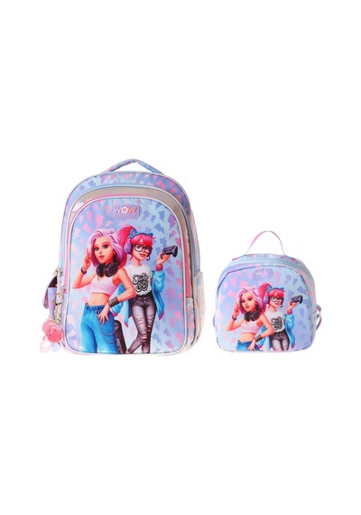 Wow Generation Cool İkili Okul Çanta Seti - Mavi - Pembe Cool Desenli Kız Çocuk Setwg-w6039b Çok Renkli