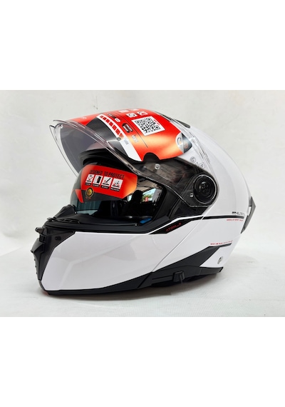 Mt Atom 2 Sv A1 Güneş Vizörlü Çene Açılır Kask Parlak Beyaz