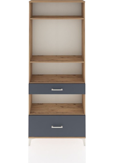 Arges Dolap 4 Raflı 2 Çekmeceli 88x30x221 Çam-antrasit Çam