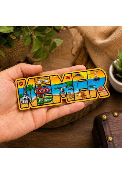Magnet Kemer Ahşap Buzdolabı Süsü Hediyelik 13x4 Cm