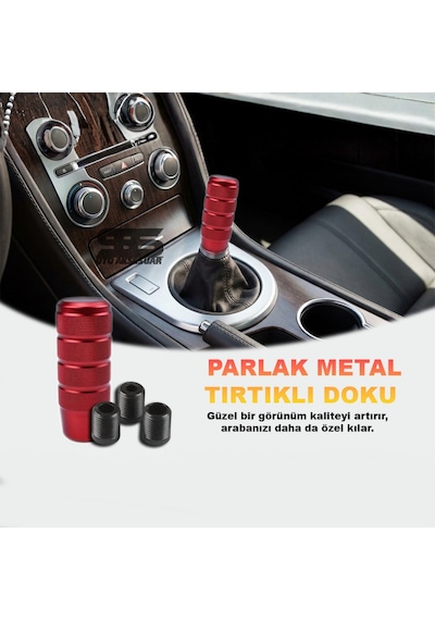 Metal Vites Topuzu Tırtıklı Parlak Kırmızı Alüminyum Çelik Alaşım Universal Manuel Vites Kırmızı