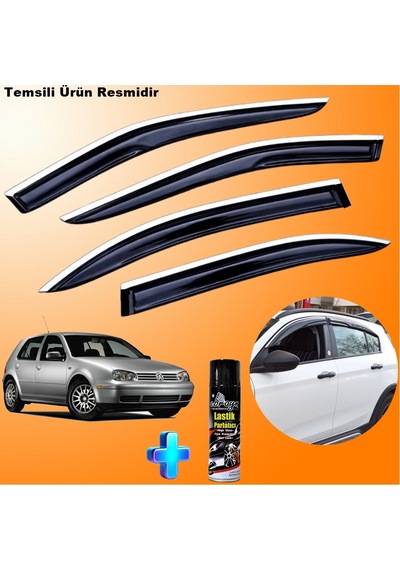 Vw Golf 4 Mügen Cam Rüzgarlığı Abs Nikelaj Krom Cam Rüzgarlığı 1998-2004 + Ebrayn Lastik Parlatıcı