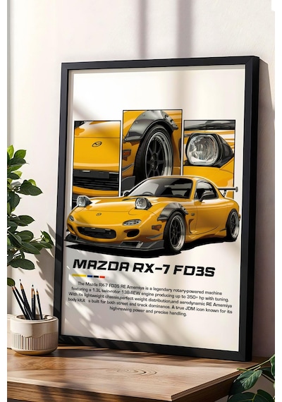 Mazda Rx-7 Fd3s Çerçeveli Tablo - Mazda Car Poster