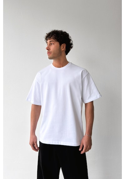 Flaw Atelıer Basic Oversize Fit Beyaz Tişört-29505