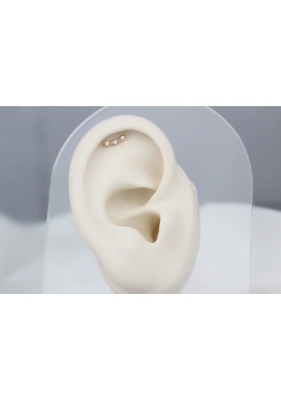 Glorria Altın Üç Taş Helix Piercing (540178392)