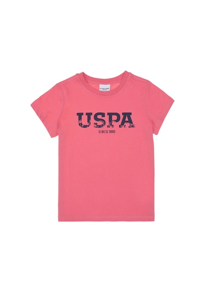 U.S. Polo Assn. Erkek Çocuk Pembe Basic Bisiklet Yaka Tişört 50306512-VR167