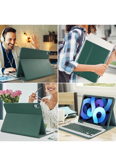 Apple Uyumlu iPad Air 5/4 10.9 Kılıf Kablosuz Klavyeli Türkçe Q Stand