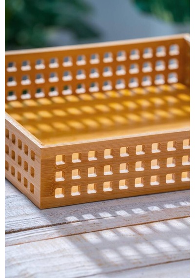 Acar Bambu Sunum Tepsi - 35 Cm Acr-522 Kahverengi