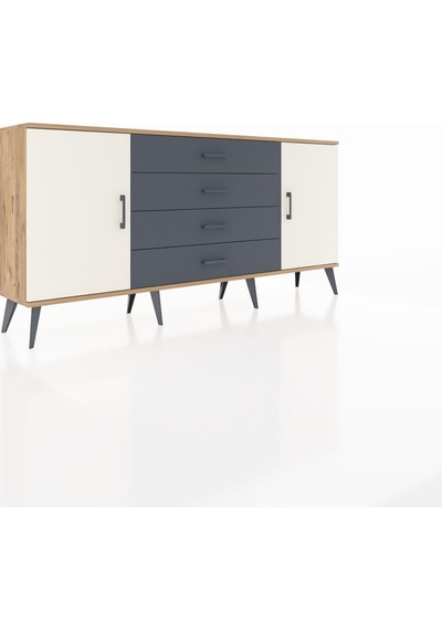 Arges Konsol 2 Raflı 4 Çekmeceli 2 Kapaklı 176x30x83 Çam-aytaşı/antrasit Aytaşı/antrasit Arges Konsol 2 Raflı 4 Çekmeceli 2 Kapaklı 176x30x83 Çam-aytaşı/antrasit Aytaşı/antrasit