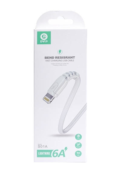 Dvıp S01a 6a 67w Fast Charging Usba To Lightning Data Ve Hızlı Şarj Kablosu 1m Beyaz