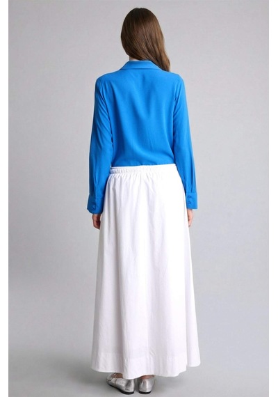 Defacto A Kesim Poplin Maxi Etek H5642ax26smwt79 Beyaz-wt79