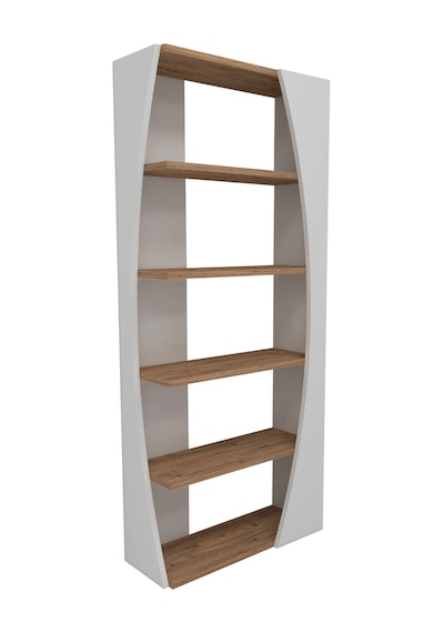Arnetti Selge 5 Raflı Modern Kitaplık Atlantik Çam Beyaz