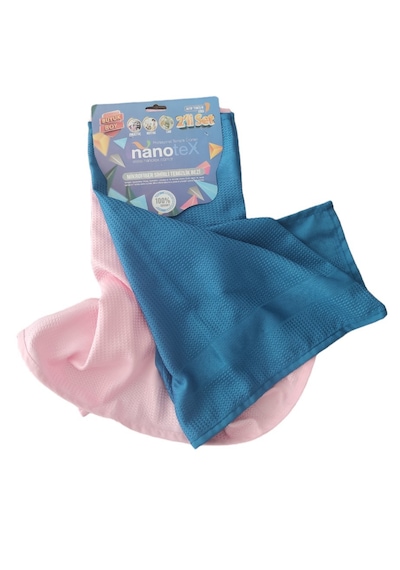 Nanotex Mikrofiber Sihirli Cam ve Ayna Temizlik Bezi 2'li 45 x 65 CM
