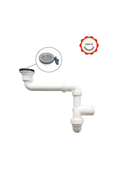 Dallmer Yer Kazandıran Lavabo Sifonu Evye Sifonu Delikli Süzgeçli 50lik Koku Önleyici Gider