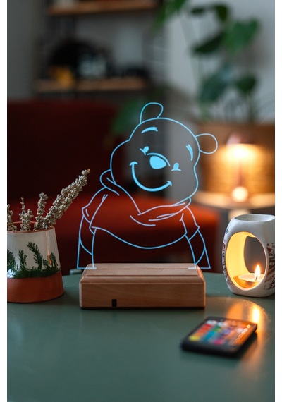 Winnie The Pooh Ayı Winnie 16 Renk Kumandalı 3d Gece Lambası Çok Renkli