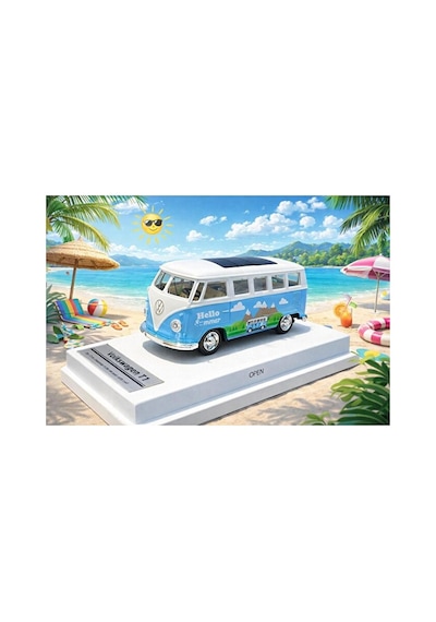 Wolksvagen T1 Minibüs Diecast Model Araba Açılan Kapılar Wolksvagen Nostaljik Minibüs