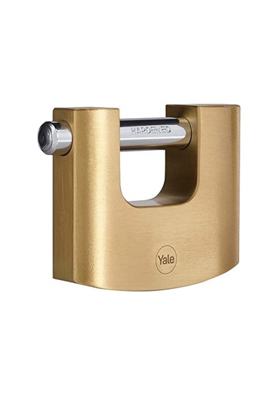 80 118 1 - 80mm Oval Kayar Pimli Pirinç Asma Kilit - Yüksek Koruma - Sertleştirilmiş Çelik Halka - 3 Anahtar Sarı