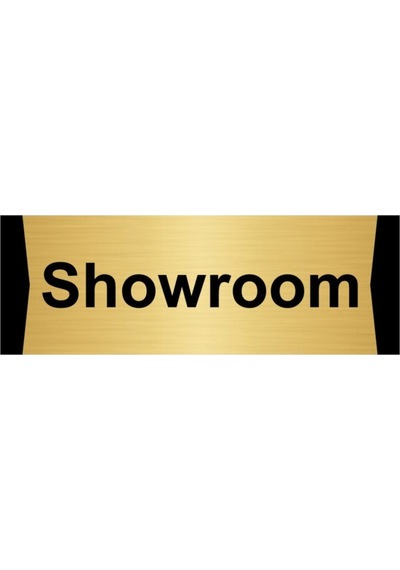 Showroom 5x20cm Altın Renk Metal Yönlendirme Levhası
